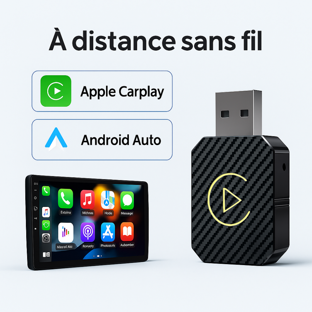 Boîtier CarPlay & Android Auto Sans Fil